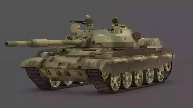 T-62M Main Battle Tank 3D Model Soviet Cold War Modernized 