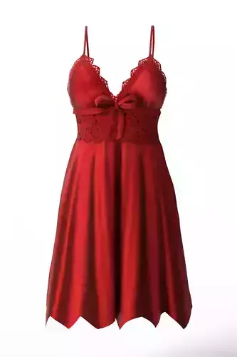 Red Lace Satin Nightdress