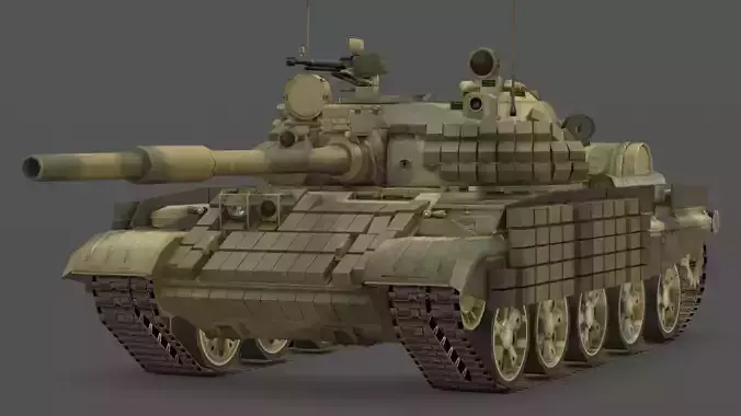  T-62MV Main Battle Tank 3D Model Soviet Cold War Modernized