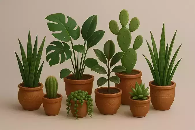 stylized Succulent - Tropical Plant Mega Pack- 8 Unique Assets