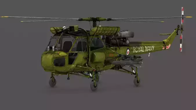 Westland Wasp HAS 1 Scout AH 1 3D Model British Helicopter