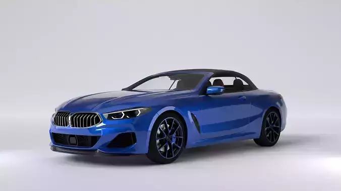 High Poly Luxury Convertible Car 3D Model