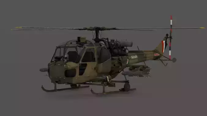 Westlan Scout AH1 3D Model British Helicopter Naval