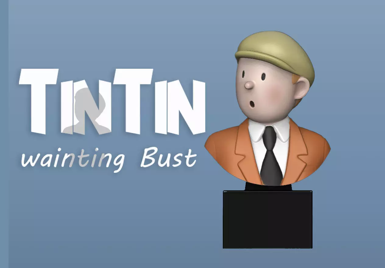 TinTin waiting Bust 3D print model