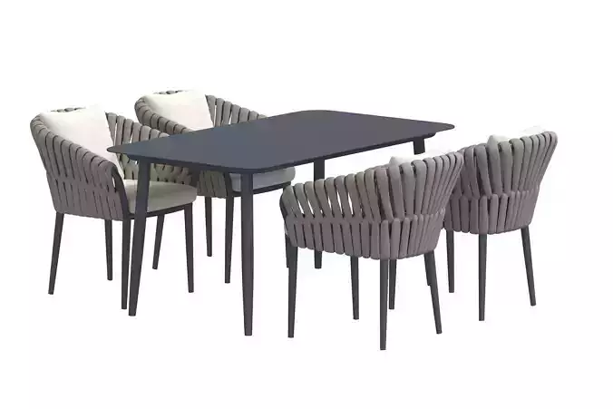 Highly detailed dining set 3D