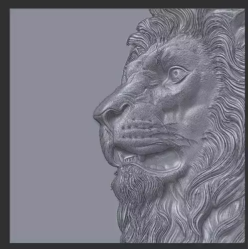 Lion Head Relief 3D print
