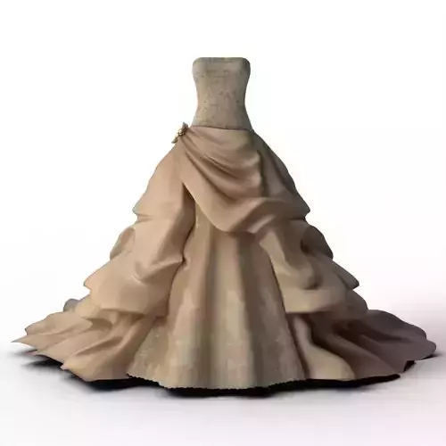 Baroque Draped Ball Gown