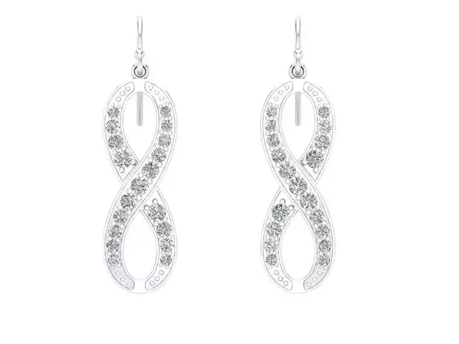 Infinity Drop Earrings 3DM with rendering 