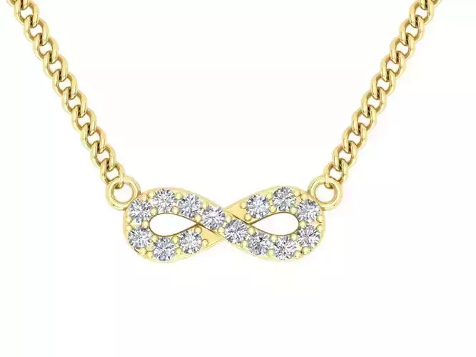 Infinity Pendant Necklace 3DM with rendering