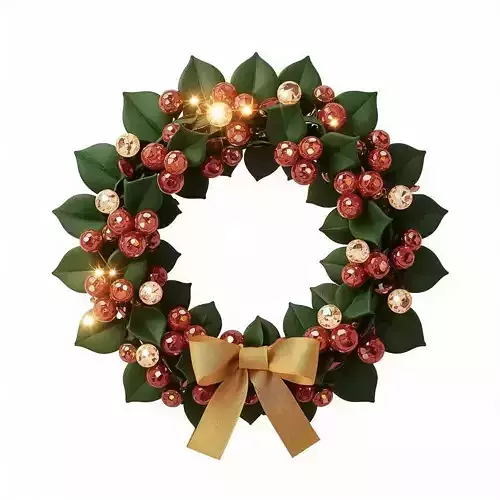 Gemstone Berry Christmas Wreath 3D Model Elegant Decor