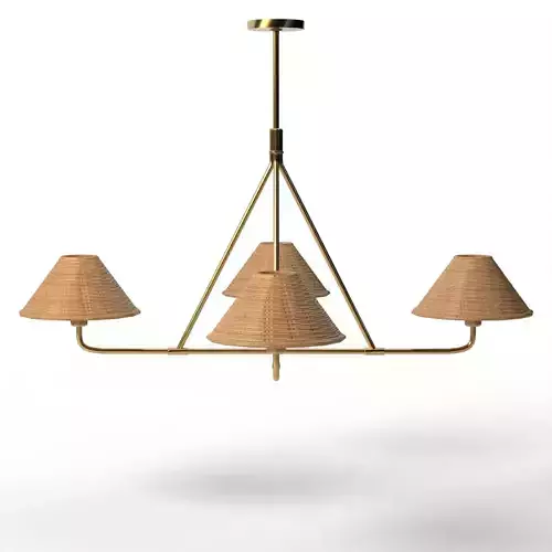 Beatrix Chandelier Light Bronze Wicker Shade