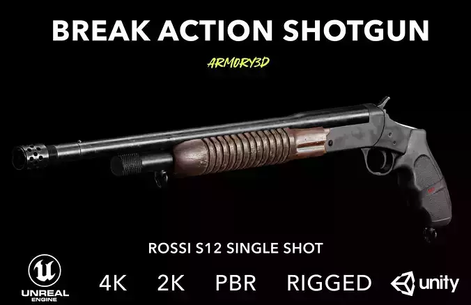 Game Ready Rossi S12 Shotgun PBR Rigged