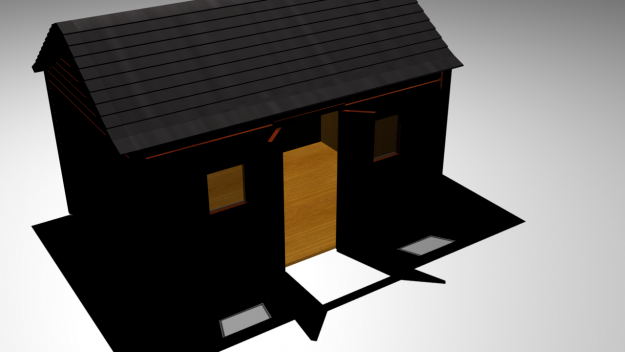 Shed wooden house Free 3D model_2