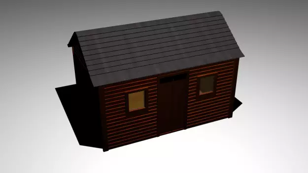 Shed wooden house Free 3D model_0