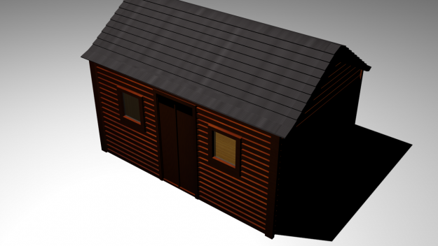 Shed wooden house Free 3D model_1