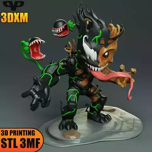 Venom Groot Chibi STL 3MF for 3D Printing 3DXM ChibiSTL