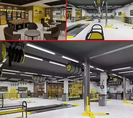 Car beauty repair shop 3D model