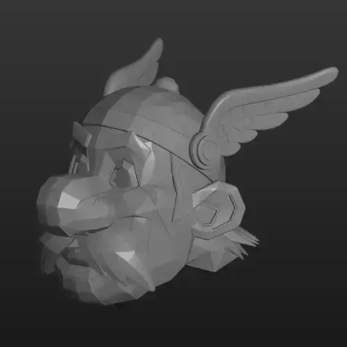 origami asterix head model