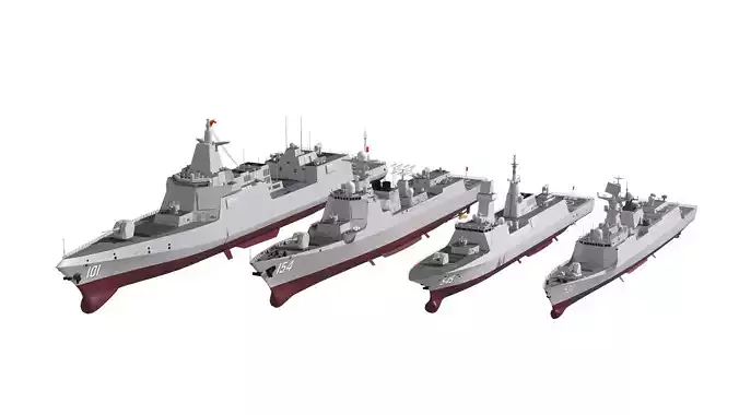 Type 055 destroyer    052D destroyer    054A    054B frigate