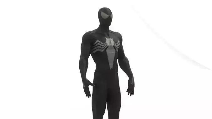 Black Suit Spider-Man 3D Model Symbiote Suit Comic Fully Rigged