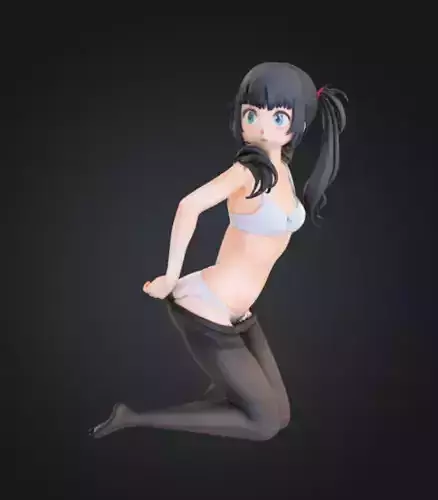 Cute Anime Girl Figurine Cheerful Stylized Character