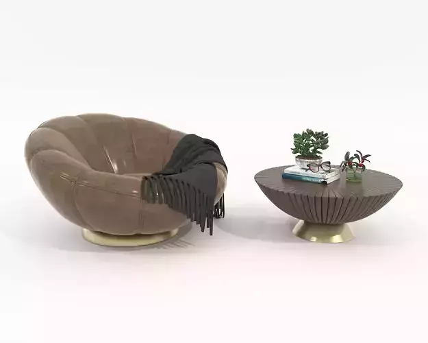 Modern Coffee Table and Armchair Set 78