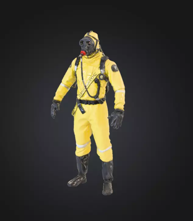 Hazmat Soldier Figurine Post Apocalyptic Protective Suit 3D print model