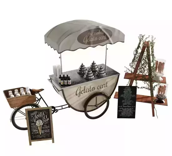 Ice cream bicycle 3 3D model