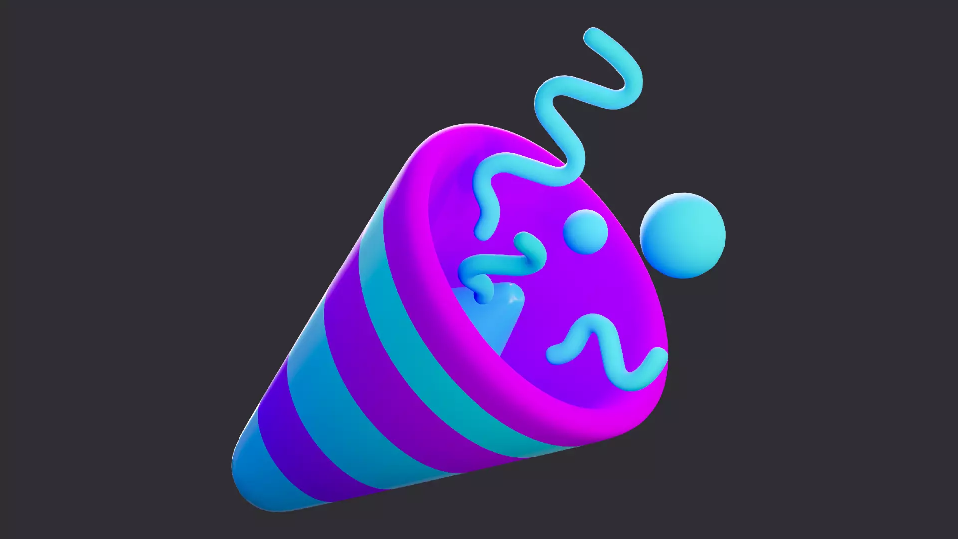 Low Poly Party Popper 3D model