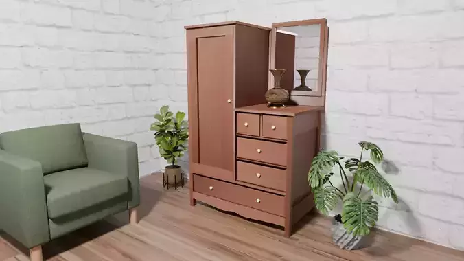 Antique Chifforobe With Mirror