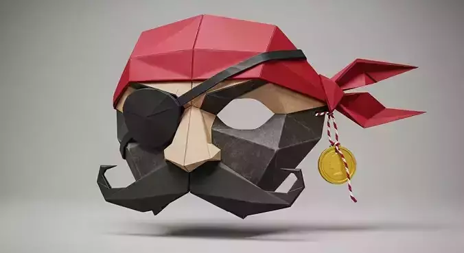 origami captain pirate mask