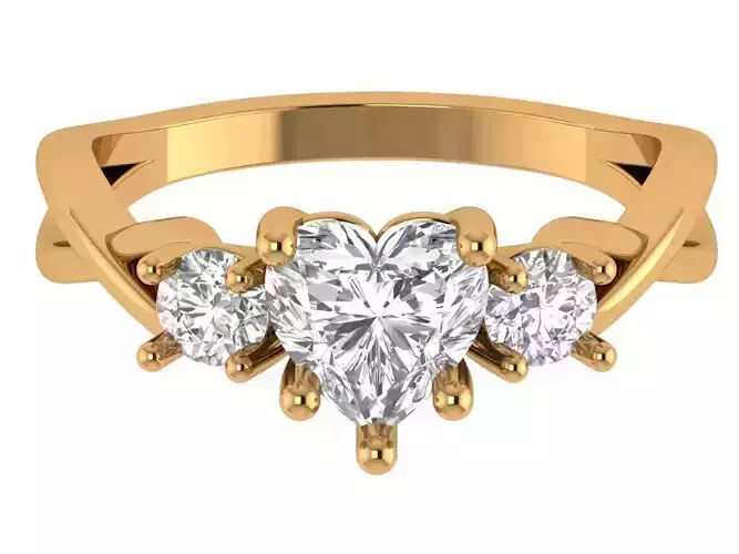 Heart Solitaire Ring