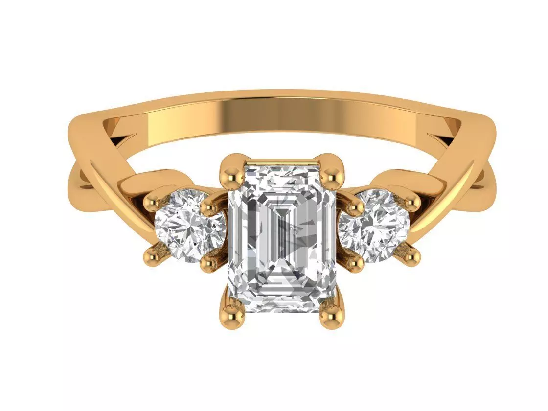 Radiant Solitaire Ring 3D print model