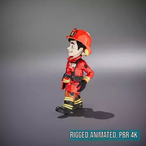 Energetic Firefighter Character model pack