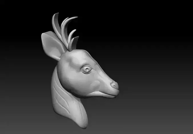 Deer Face V2  3D Printable Model