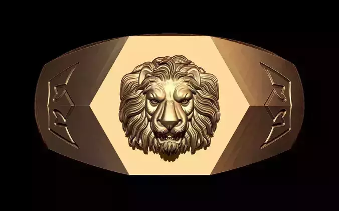 lion ring 3d model 