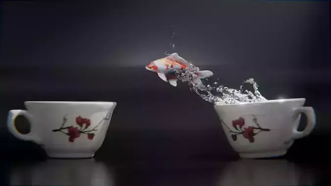 Koi Fish Tea Cup