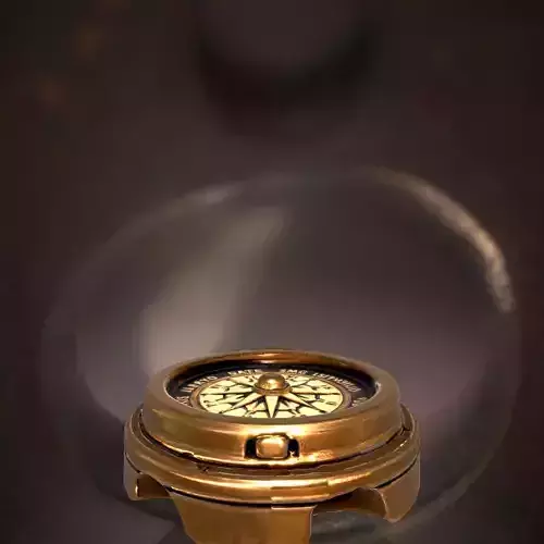 Antique Brass Compass model pack