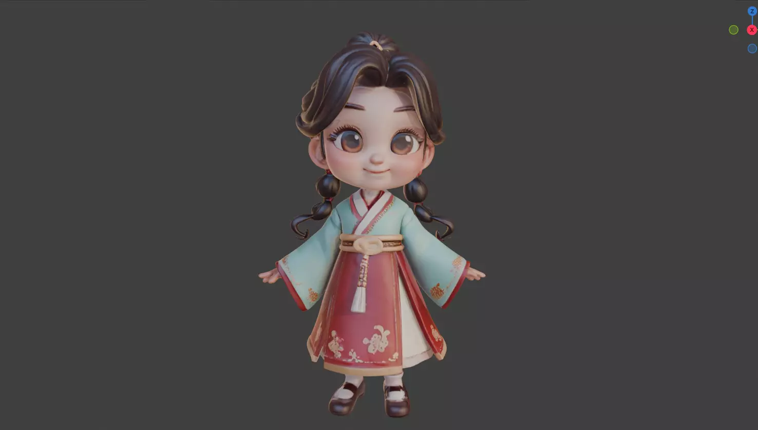 Asian cute girl 3D print model