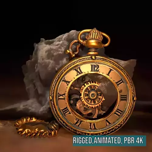 Antique Brass Pocket Watch model pack