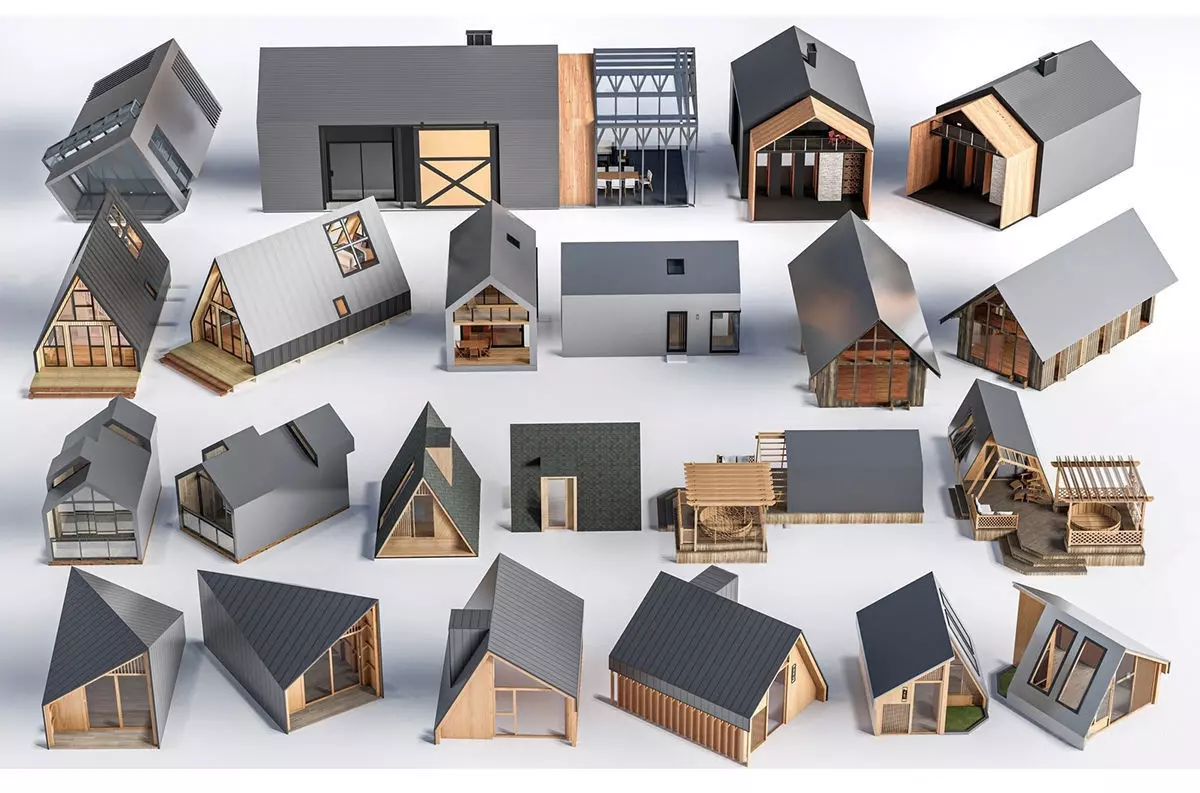 Architecture house backdrop residential office building city 3D model