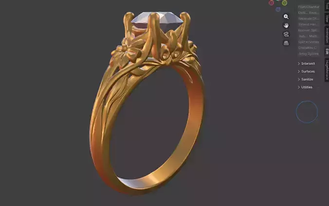 DAISY INSPIRED NARROW ENGAGEMENT RING