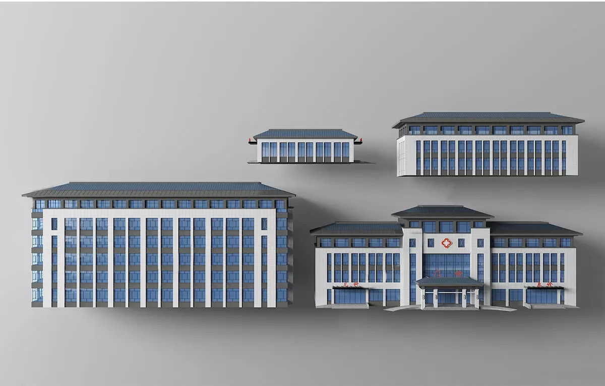 Architecture house backdrop residential office building city 3D model