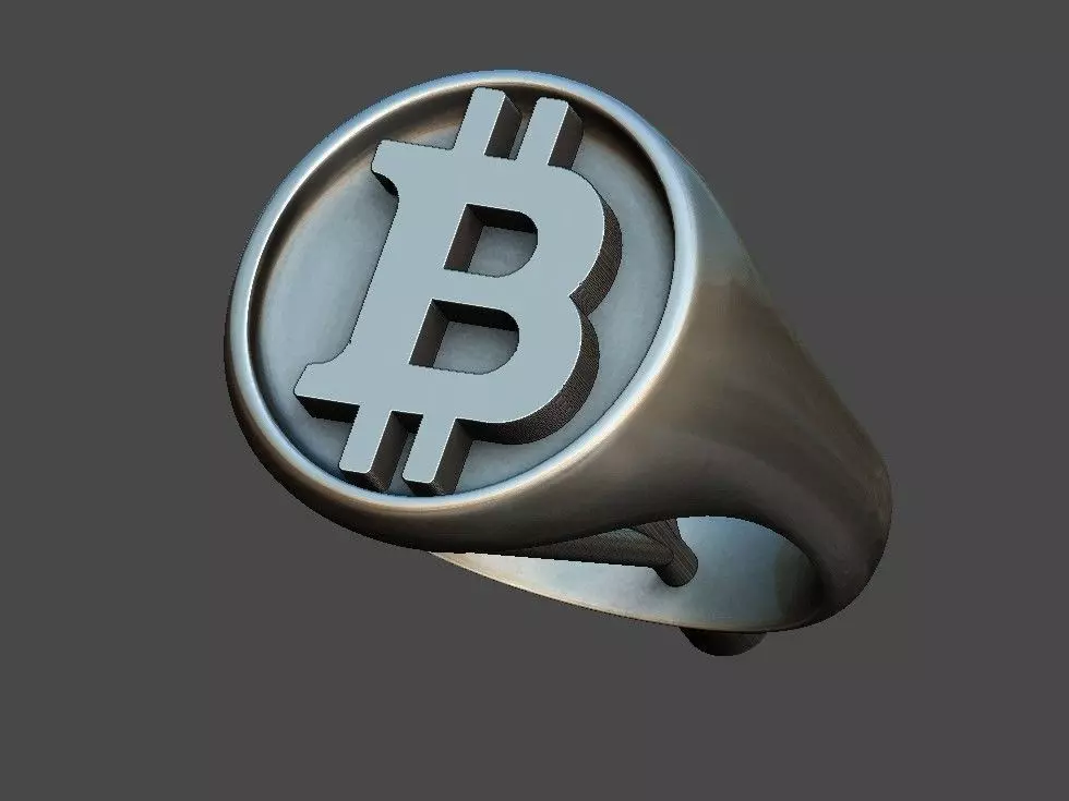 Bitcoin Ring PreSupported Sprued 3D Printable Jewelry 3D print model