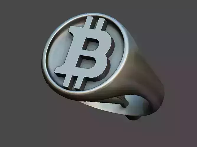 Bitcoin Ring PreSupported Sprued  3D Printable Jewelry 