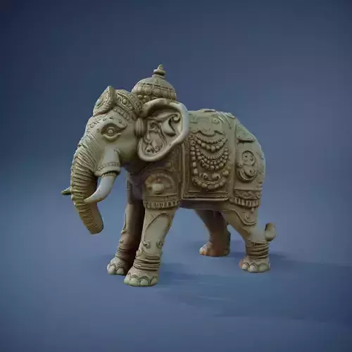 Ornate Carved Elephant model pack
