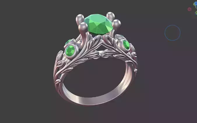 LEAFY MULTI GEMSTONE PRONG ENGAGEMENT RING