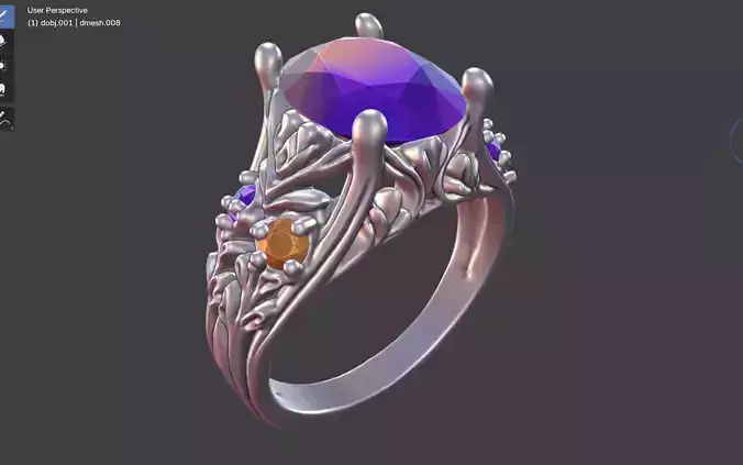 OVAL CENTER NATURE-INSPIRED ENGAGEMENT RING