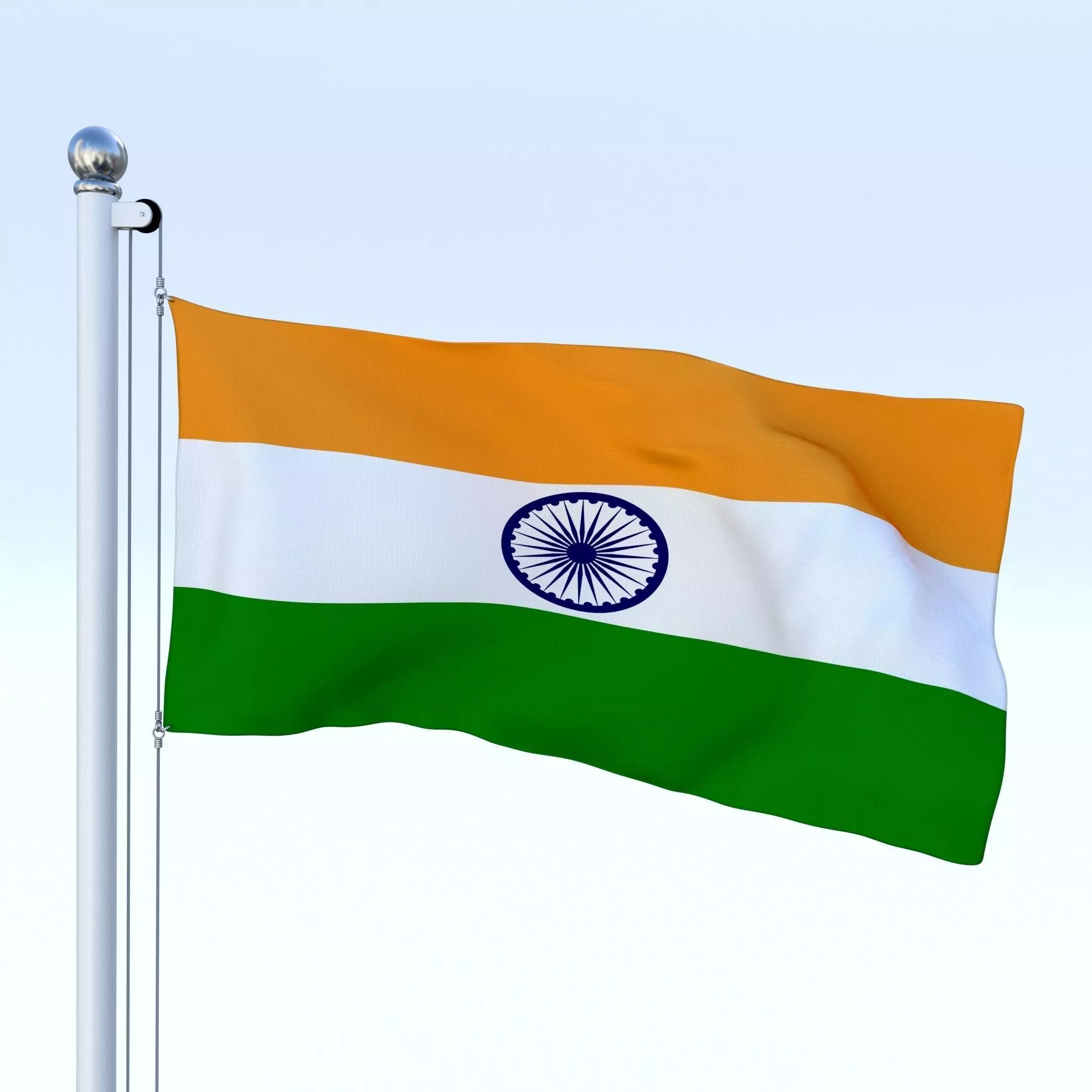 Animated India Flag Low-poly 3D model