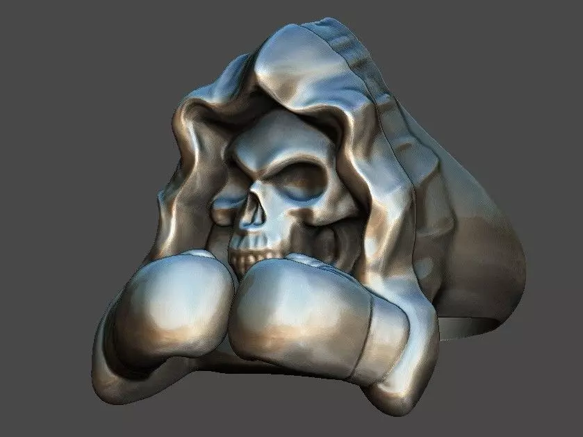 Boxer Skull Ring Aggressive Fighter Themed Jewelry High-Detail 3D print model